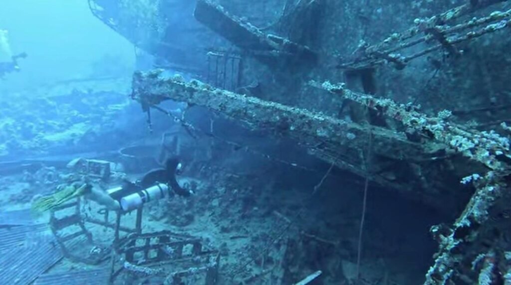 Diver exploring a wreck